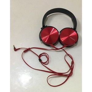 Sony MDR-XB450 On Ear EXTRA BASS Headphones red gift Mic. Headset Stereo  EX+
